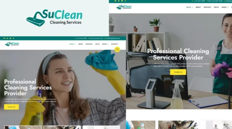 SuClean – Cleaning Services Elementor Template