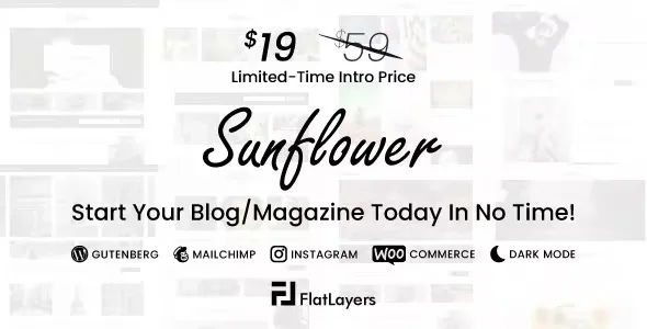 Sunflower – Modern, Lightweight & Multipurpose WordPress Blog Theme