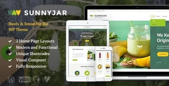 SunnyJar – Smoothie Bar & Healthy Drinks Shop WordPress Theme