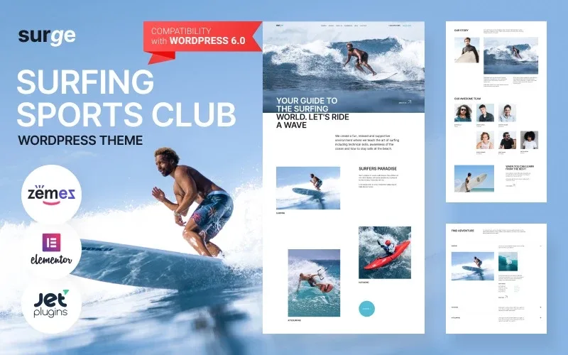 Surge – Surfing Sports Club WordPress Theme