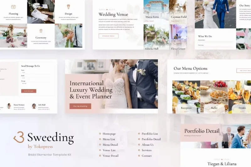 Sweeding | Wedding Event Invitation Elementor Template