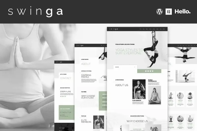 Swinga – Yoga Health Coach Fitness Studio Elementor Template Kit