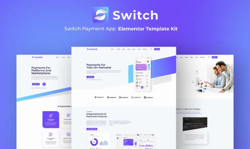 Switch – Payment App Elementor Template