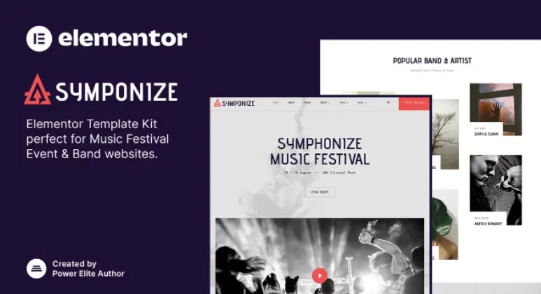 Symphonize – Music Festival Event & Band Elementor Template
