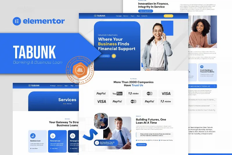 Tabunk – Banking & Business Loan Elementor Template