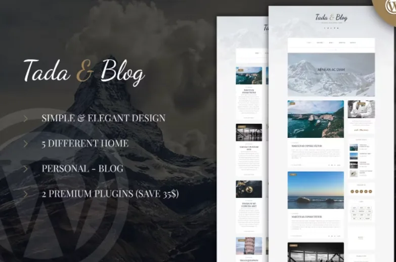 Tada & Blog – Personal Blog WordPress Template