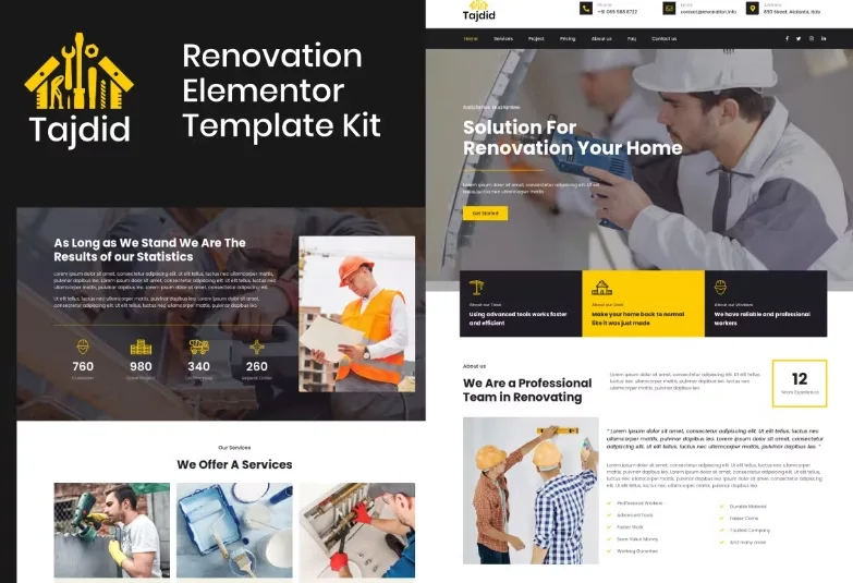 Tajdid – Renovation Elementor Template