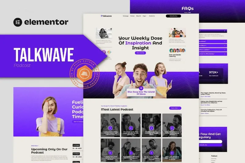 Talkwave – Podcaster Elementor Template