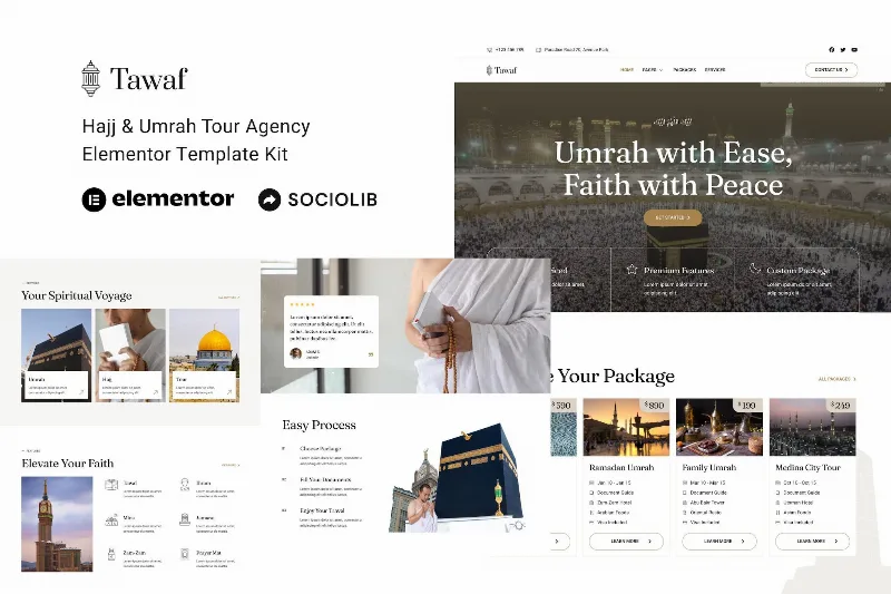 Tawaf – Hajj & Umrah Tour Agency Elementor Template