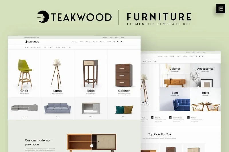 Teakwood – Furniture Shop Elementor Template