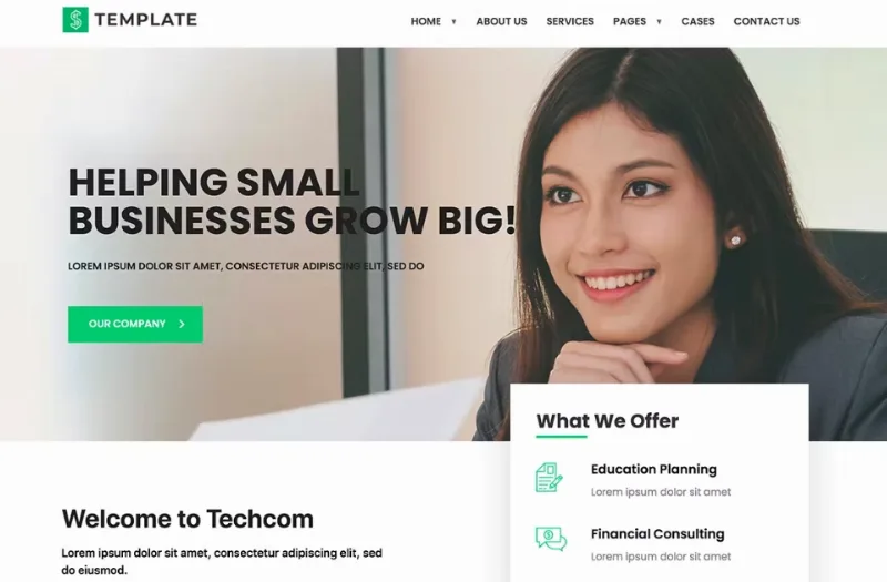 Techcom – Investment Consulting Elementor Template