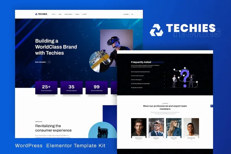 Techies – Technology Branding Agency Elementor Pro Template