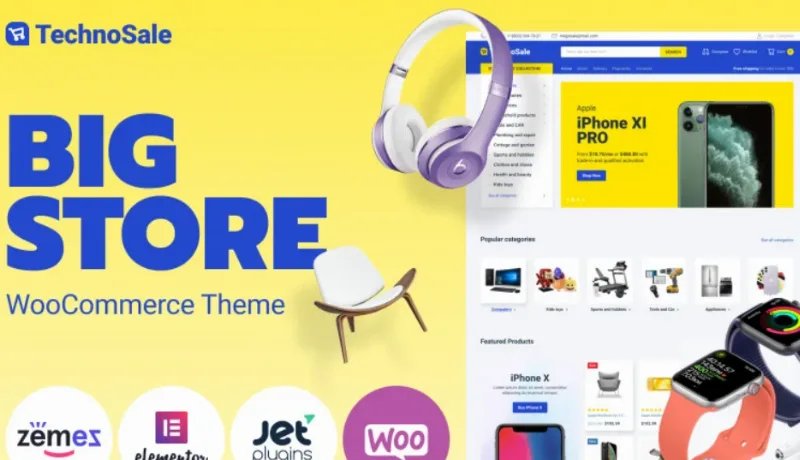TechnoSale – Modern Online ECommerce Grocery Store WooCommerce Theme download