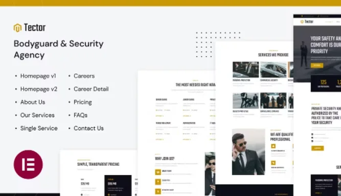 Tector | Bodyguard & Security Agency Elementor Template