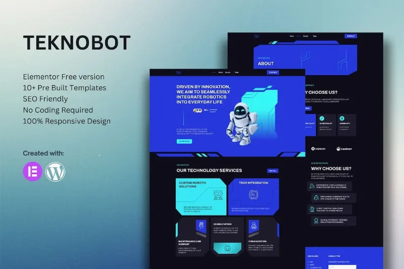 Teknobot – AI & Robotics Elementor Template