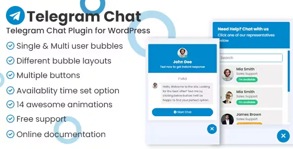 Telegram Chat Support Pro WordPress