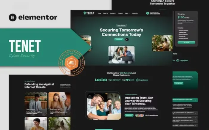 Tenet – Cyber Security Services Elementor Pro Template