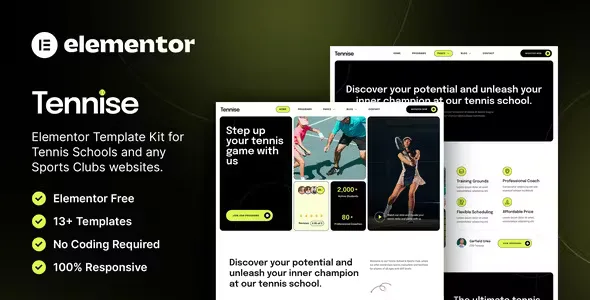 Tennise Tennis School Elementor Template Kit