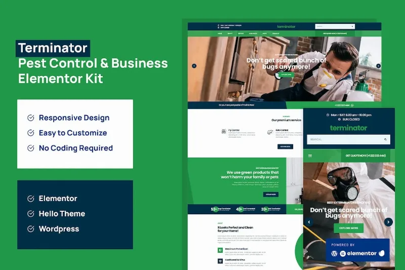 Terminator – Business & Pest Control Elementor Pro Template