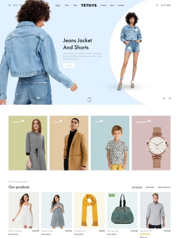 Tethys – eCommerce fashion and minimalism template