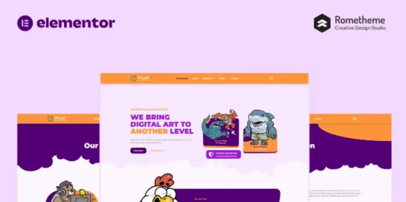 Tflat NFT Portfolio Elementor Pro Full Site Template
