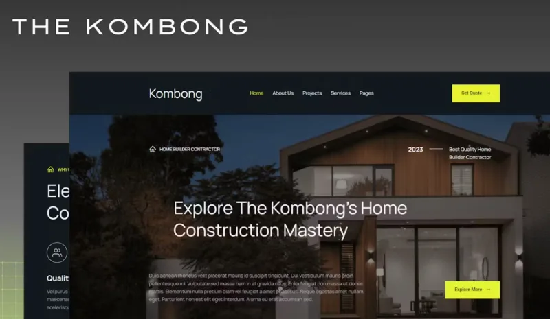 The Kombong – Modern Real Estate Agent Elementor Template