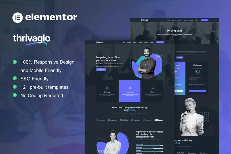 Thrivaglo – Business Coach Elementor Template
