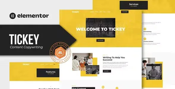 Tickey Content Copywriting Elementor Template Kit