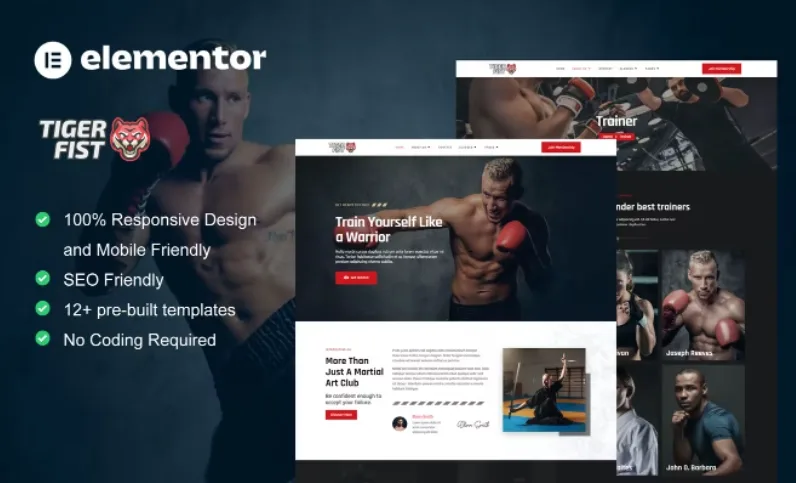 TigerFist – Martial Arts Elementor Template