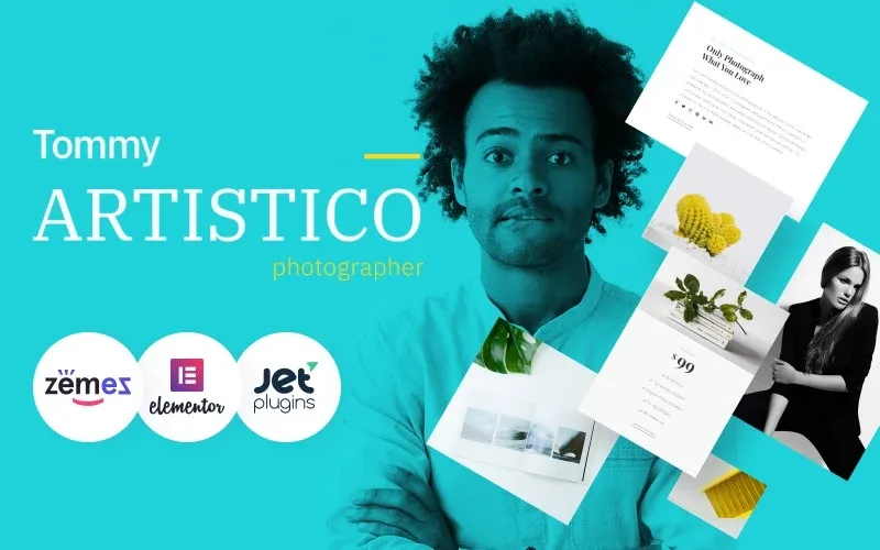 Tommy Artistico – Photographer Gallery WordPress Elementor Theme WordPress Theme