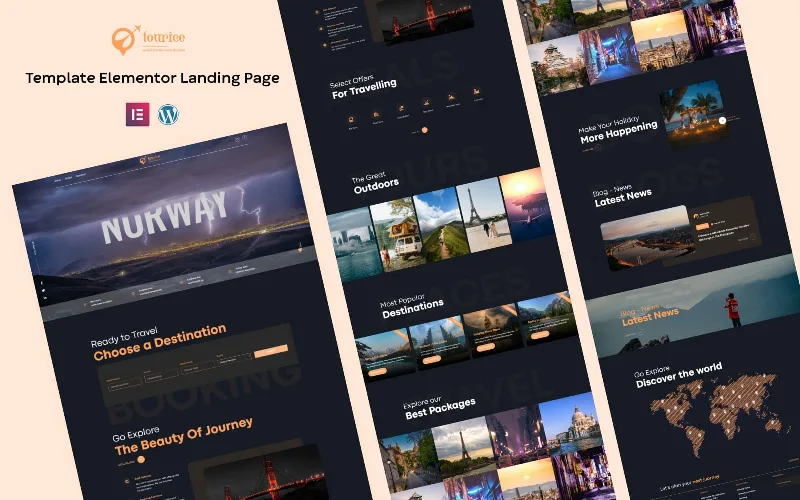 Tourice - Tour and Travels elementor landing page