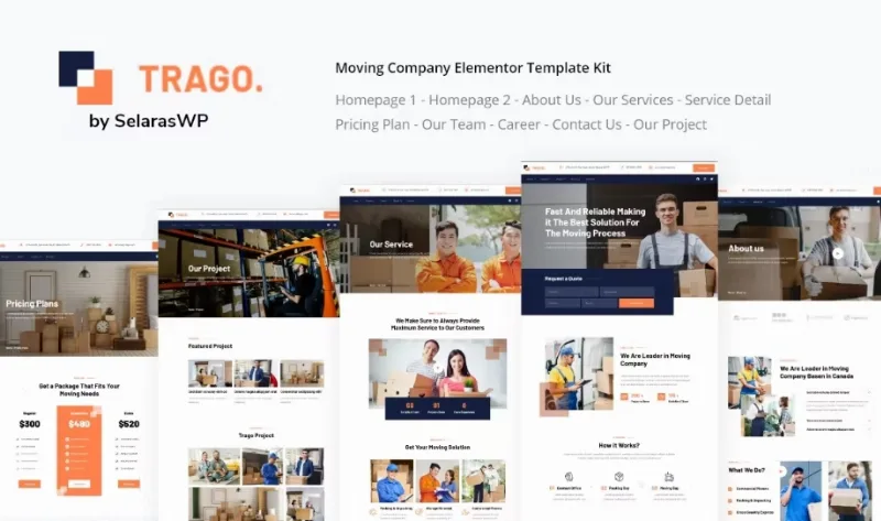 Trago – Movers & Packers Service Elementor Template
