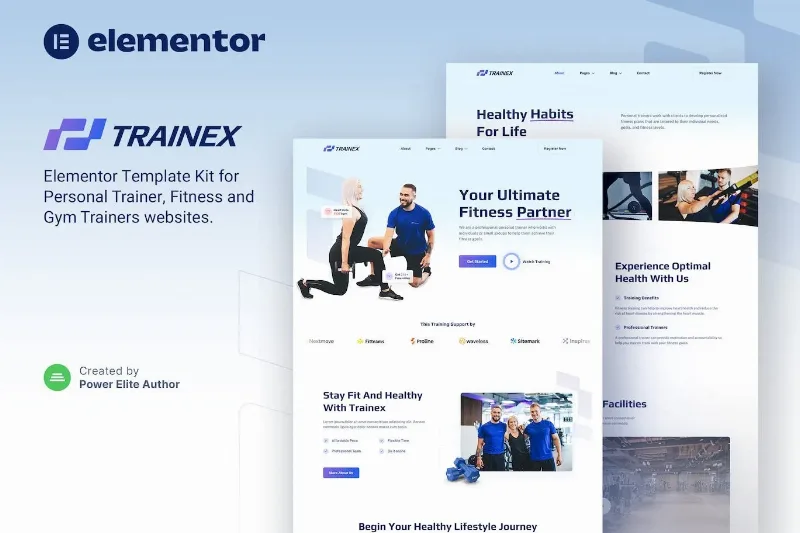 Trainex – Personal Trainer & Fitness Elementor Template