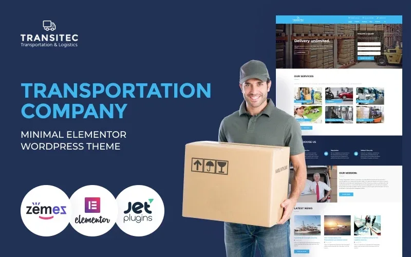 Transitec – Transportation Multipurpose Minimal WordPress Elementor Theme WordPress Theme