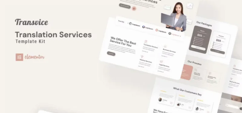 Transvice – Translation Website Elementor Template