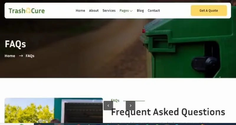 Trashcure – Waste Management & Recycling Service Elementor Template