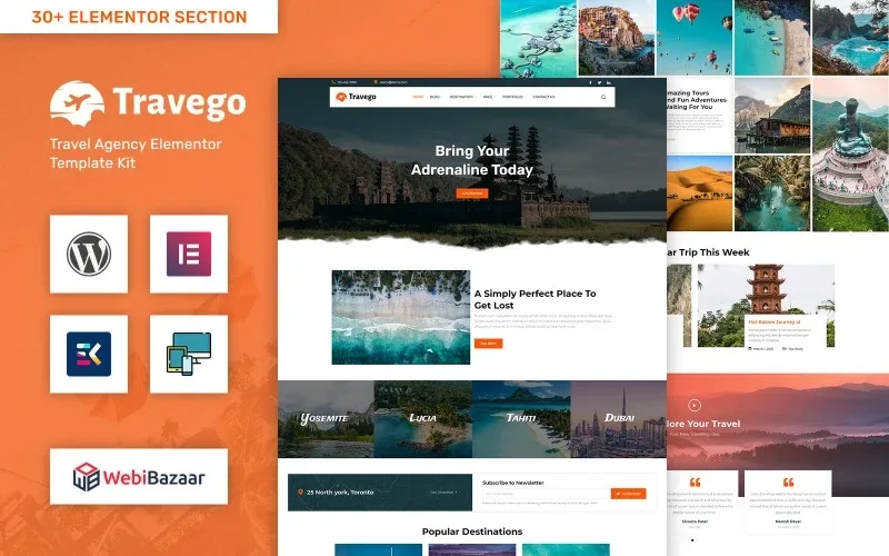 Travego – Tour & Travel Agency Template WordPress Theme