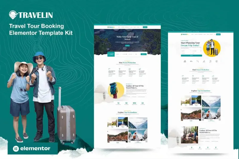 Travelin – Travel Tour Booking Elementor Template Kit