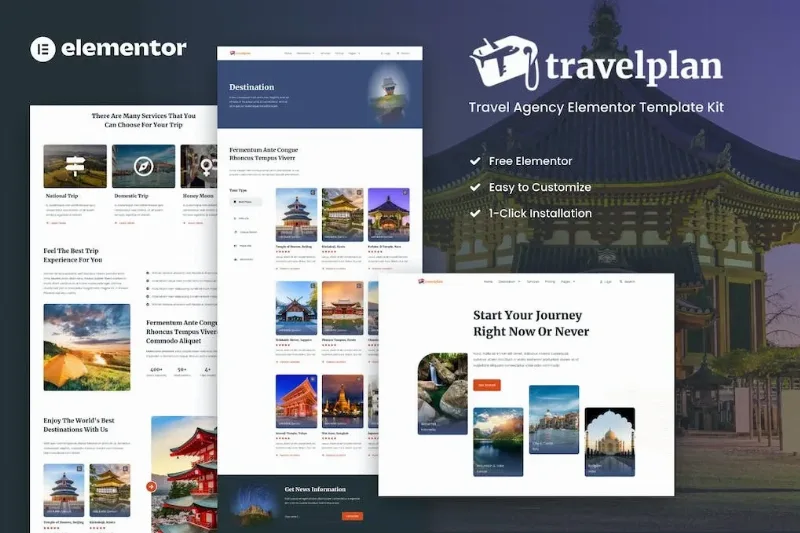 Travelplan – Tour & Travel Agency Elementor Template