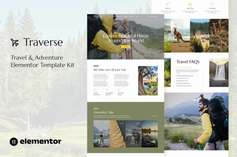 Traverse – Travel & Tour Agency Elementor Template