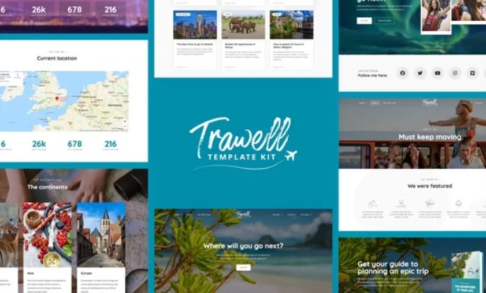 Trawell – Travel Blog Elementor Template