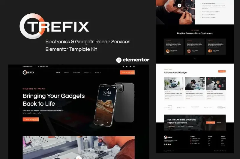 Trefix – Electronics & Gadgets Repair Services Elementor Template Kit