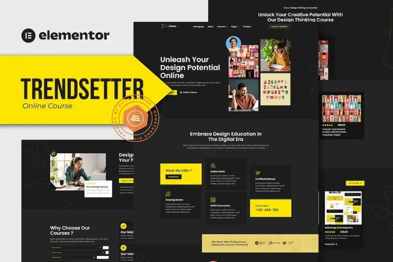 Trendsetter – Online Design Courses Elementor Pro Template