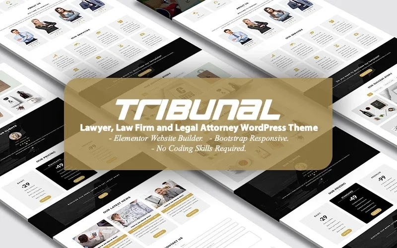 TRIBUNAL – Lawyer, Law Firm and Legal Attorney Landing Page WordPress Theme