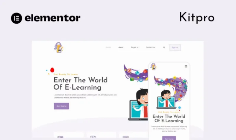 Tutturu E-Learning Service Elementor Template