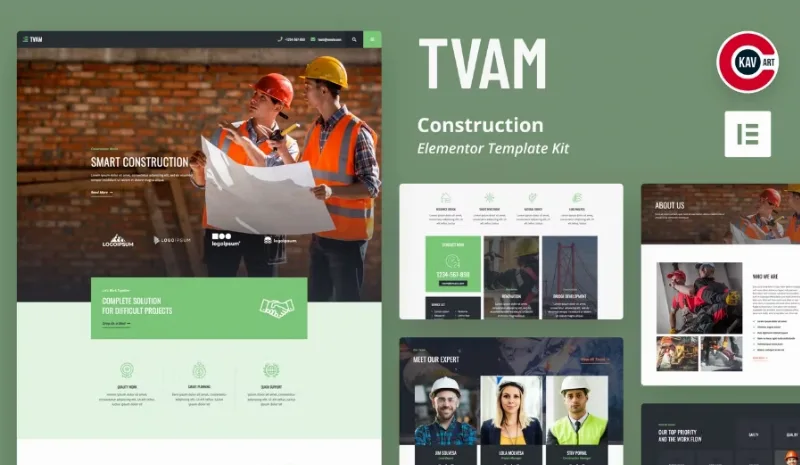 Tvam – Construction Elementor Template