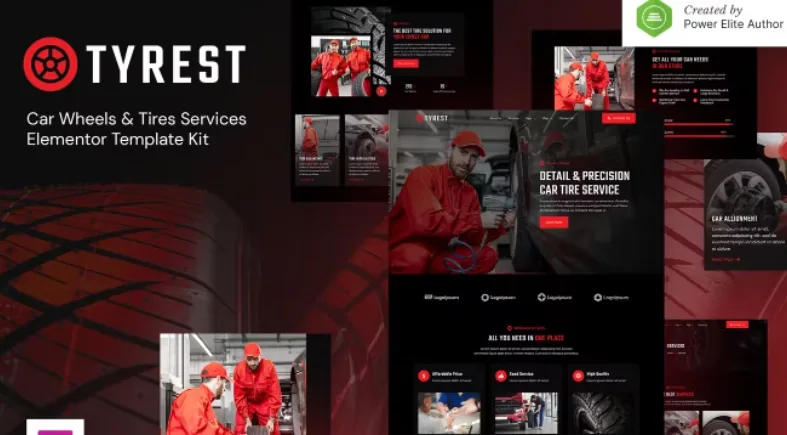 Tyrest – Car Tire & Wheel Service Elementor Template
