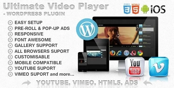 Ultimate Player with YouTube, Vimeo, Ads WP Plugin