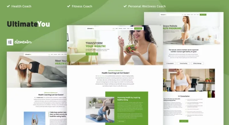 UltimateYou – Health Coach Elementor Template