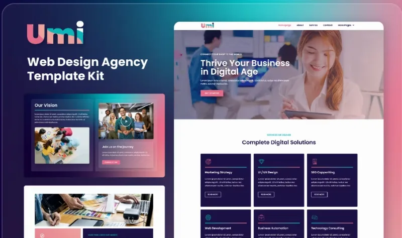 Umi – Web Design Agency Elementor Template